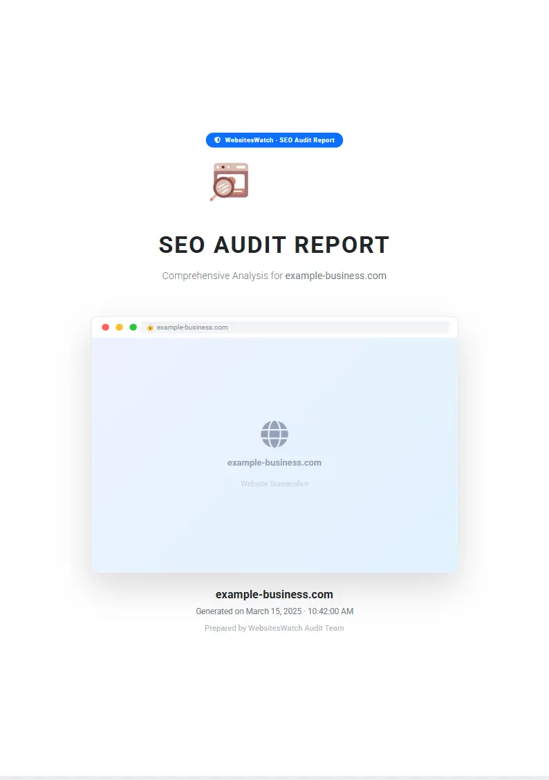 WebsitesWatch audit report cover page